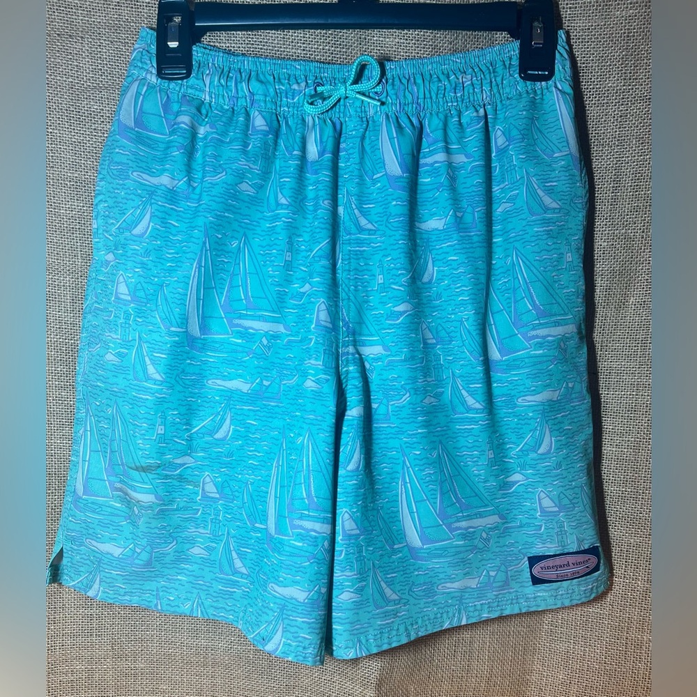 Vineyard Vines Aqua Sailboat Swim Trunks
